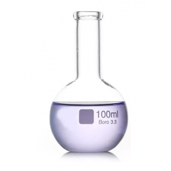 Borosilicate Glass Flat Bottom Long Narrow Neck Boiling Flask 100ml