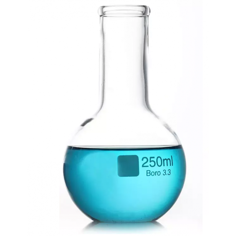 Borosilicate Glass Flat Bottom Long Narrow Neck Boiling Flask 250ml