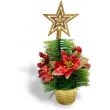 Small Red Christmas Tree with Decorations, (10.5 Inches)