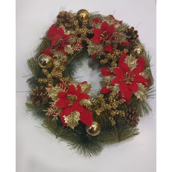 Merry Christmas Signs Wreaths Handmade Garlands with Green, Red Design