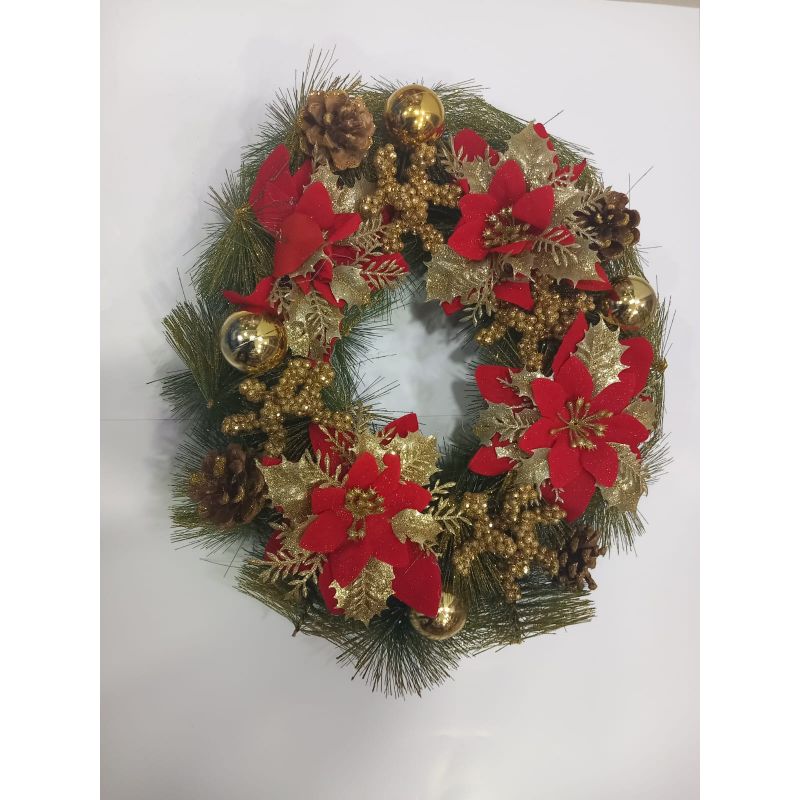 Merry Christmas Signs Wreaths Handmade Garlands with Green, Red Design