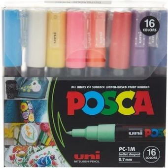 Posca Paint Marker Pen Fine Point Bullet 16 colors PC-1M