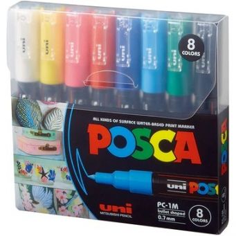 Posca Paint Marker Pen Fine Point Bullet 8 colors PC-1M