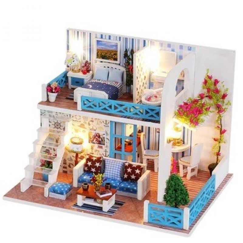 Mini Furniture Doll House Toy Wooden Puzzle Doll House Parts