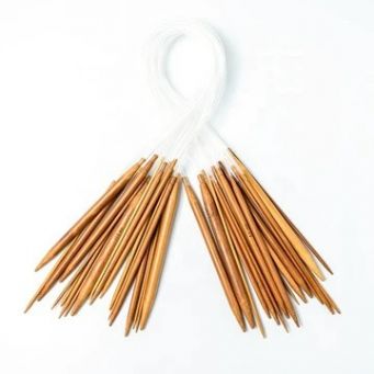 40cm length Transparent Tube Carbonized Bamboo Circular Knitting Needle.