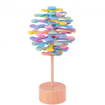 Wooden Helicone Magic Wand Stress Relief Toy Rotating Lollipop