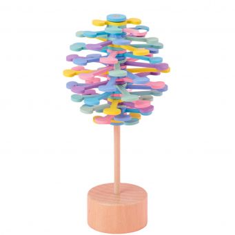 Wooden Helicone Magic Wand Stress Relief Toy Rotating Lollipop