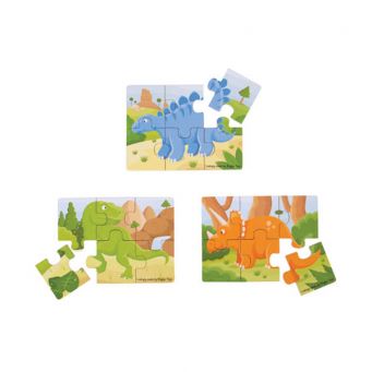 Six Piece Puzzles - Dinosaurs (set of 3)