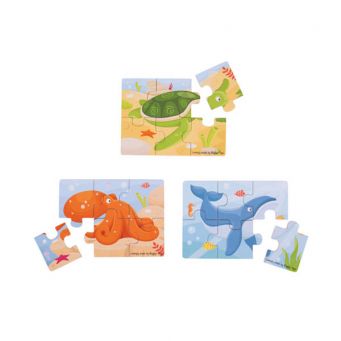 Six Piece Puzzles - Sea Creatures (set of 3)