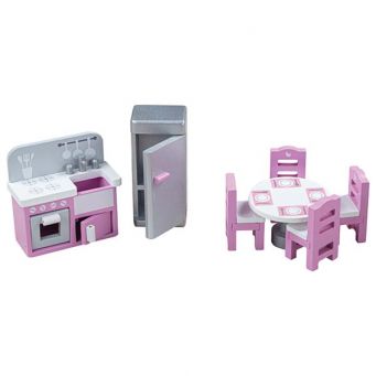 Wooden Dolls House Furniture Set - Kitchen