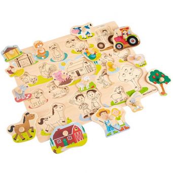 Peg Puzzle - Farm - 16 pieces