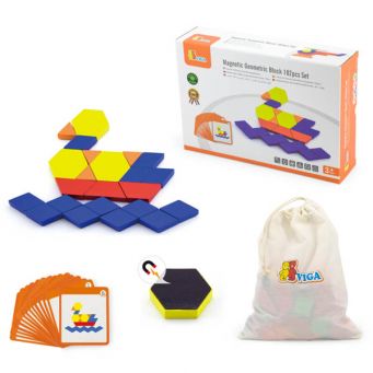 Magnetic Geometric Block Puzzles