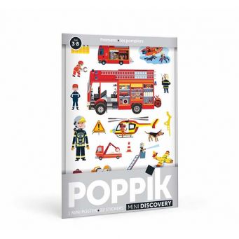 Mini Sticker Poster - Firefighters (+22 Stickers)