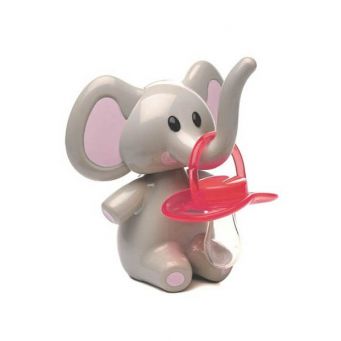 Melii - Elephant Pacifier Holder - Pink Ears