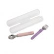 Melii - Detachable Spoon & Fork with Carrying Case - Pink & Purple