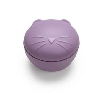 Melii - Silicone Bowl with Lid 350 ml Purple Cat