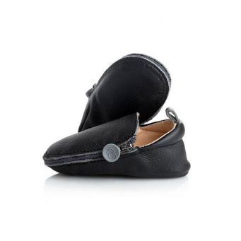 Rose et Chocolat Zipper Soft Soles Shoes Black