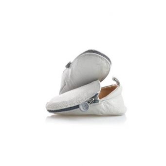 Rose et Chocolat Zipper Soft Soles Shoes Light Grey