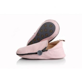 Rose et Chocolat Zipper Rubber Soles Shoes Light Pink