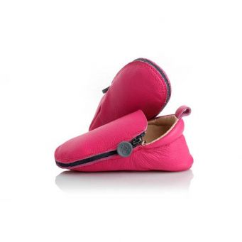 Rose et Chocolat Zipper Soft Soles Shoes Fuchsia