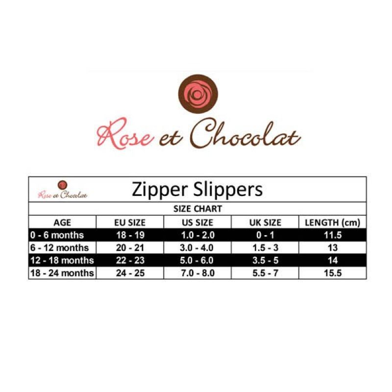 Rose et Chocolat Zipper Soft Soles Shoes Pink Rose