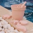 Silicone Beach Bucket and Spade 6 Pc Set - Pink Sand