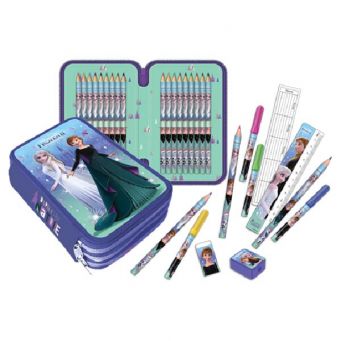 Frozen 3 Zippers Pencil Case (Filled)