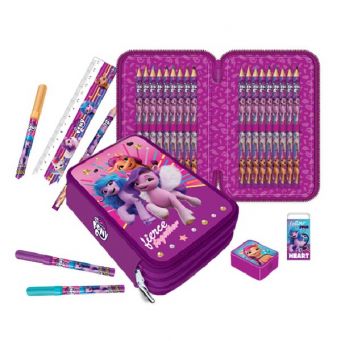 My Little Pony 3 Zippers Pencil Case (Filled)