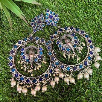 Silver Oxidized Earrings