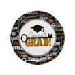 28 Pieces Congrats Grad Tableware Set Graduation Party Supplies - Black and White