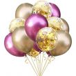 15-Piece Birthday Party Decoration Inflatable Balloon Set 12inch -Gold and Pink