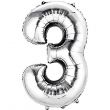 Number 3 Silver Foil Balloon 40 inches