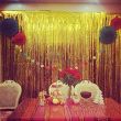 2-Piece Gold Tassel Curtain Set