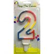 Numeral 2 Mulicolor Birthday Party Candle