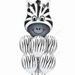 7-Pieces Set Animal Balloons, Zebra Foil Balloon with Zebra Latex Balloons - Safari Themed Party Decoration