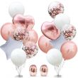 18-Piece Party Decoration Foil Balloon Rose Gold Set