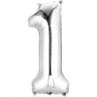 Foil Number 1 Silver Balloon 16inch