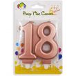 Number 18 Rosegold Candle