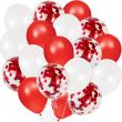 40-Piece Red and White Happy Birthday Balloon Set