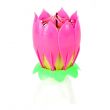 Lotus Flower Musical Birthday Candle Pink/Green/Yellow