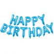 13-Piece Blue Happy Birthday Letters Foil Balloon Set 16 Inch
