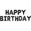 13-Piece Happy Birthday Letters Foil Balloon Black Set 16 Inch