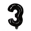 Number 3 Black Party Foil Balloon 16inch