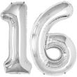 Number 16 Silver Helium Party Balloon 16inch