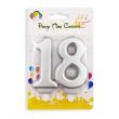 Number 18 Silver Candle