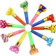 Pack Of 6 Birthday Blowout Whistle Noisemakers 12x8cm