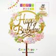 Floral Happy Birthday Cake Topper 16x10cm