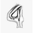 Number 4 Silver Foil Balloon