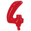 Number 4 Red Foil Party Balloon