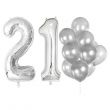 Number 21 Mylar Party Decoration Latex/Foil Balloon Set